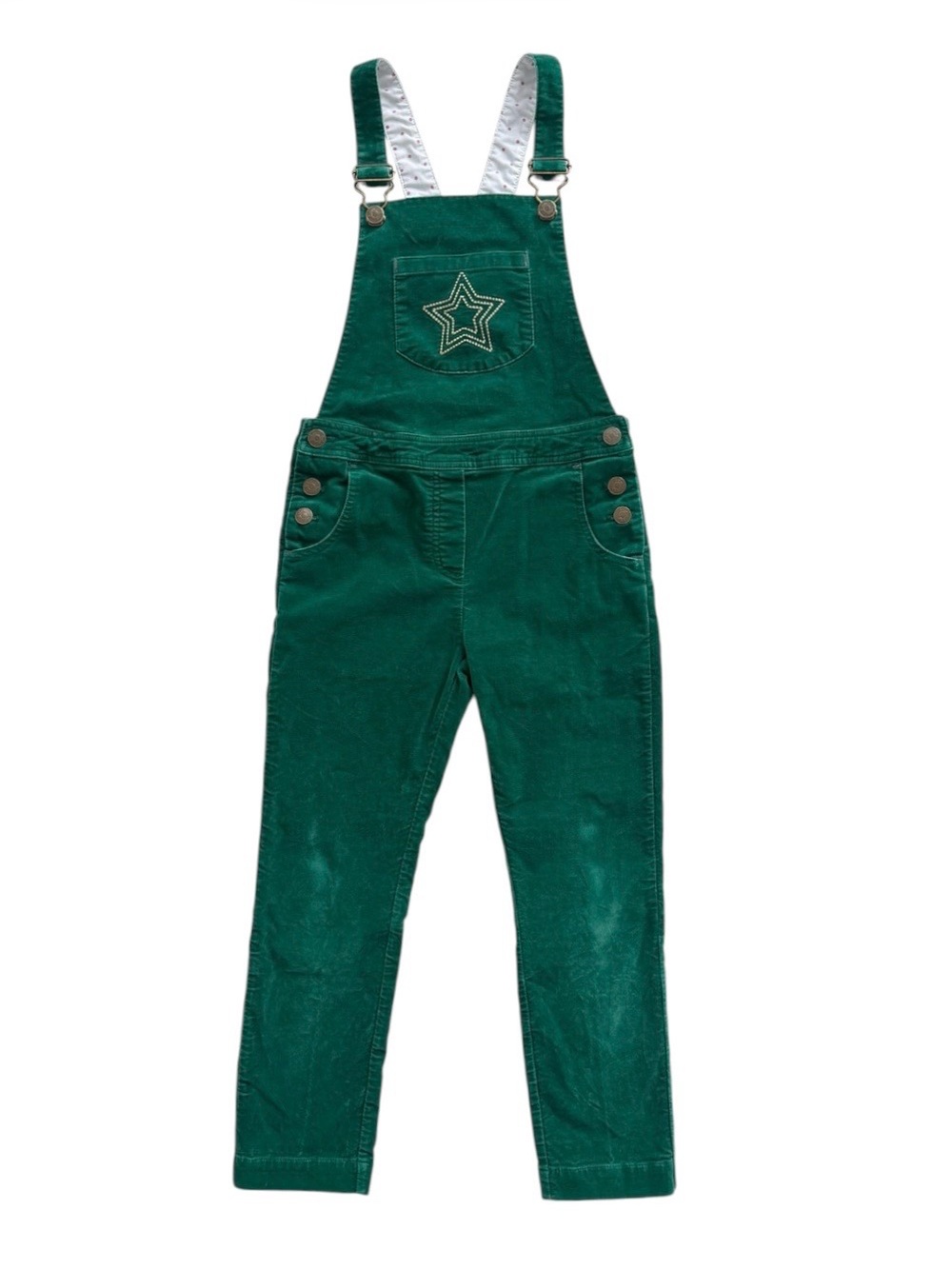 Mini Boden Green Velvet Overalls Size 7/8